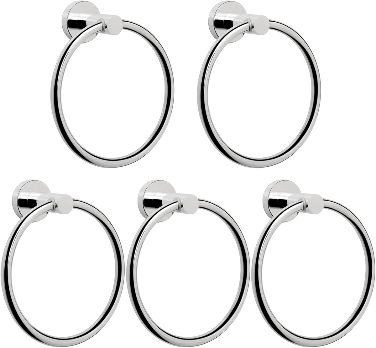 NearMoon Bath Towel Ring, Bathroom Hardware Accessories-Thicken Stainless Steel Hand Towel Holder for Bathroom, Modern Round Towel Hanger Wall Mounted (Brushed Nickel, 1 Pack)