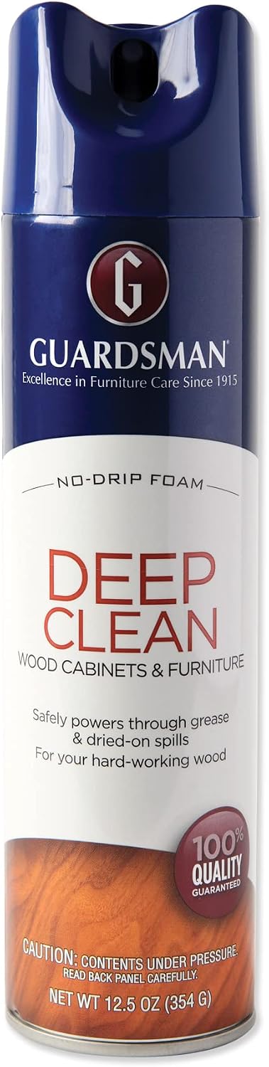 Guardsman Deep Cleaning Wood Cleaner for Cabinets, Furniture, Tables, and Other Wood Surfaces, Aerosol Spray, 12.5 Ounces