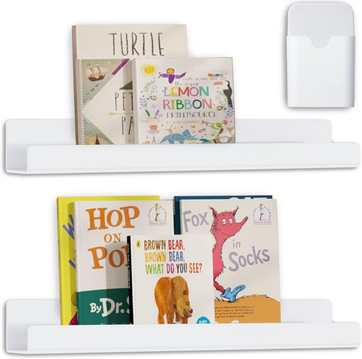 2 Pcs Magnetic Book Shelf for Whiteboard with Magnetic Pen Holder