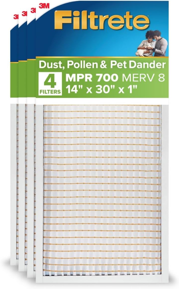 Filtrete 20x30x1 Air Filter, MERV 8, MPR 700, 4 HVAC Filters