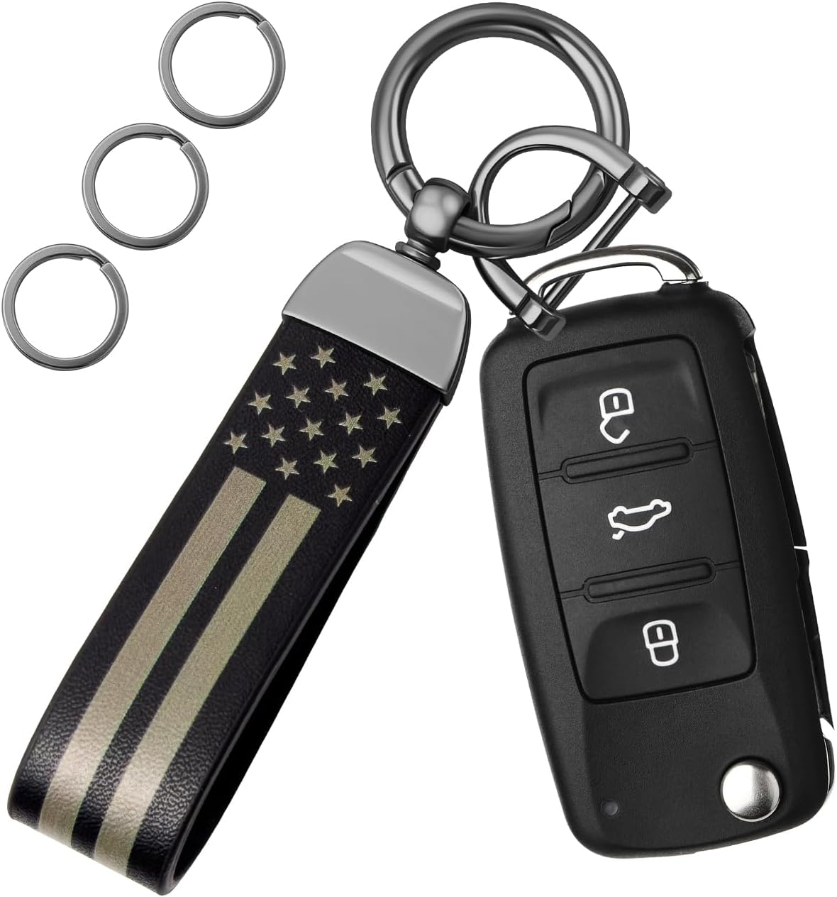 OHKYOOT Leather Car Keychain for Home Car Keys