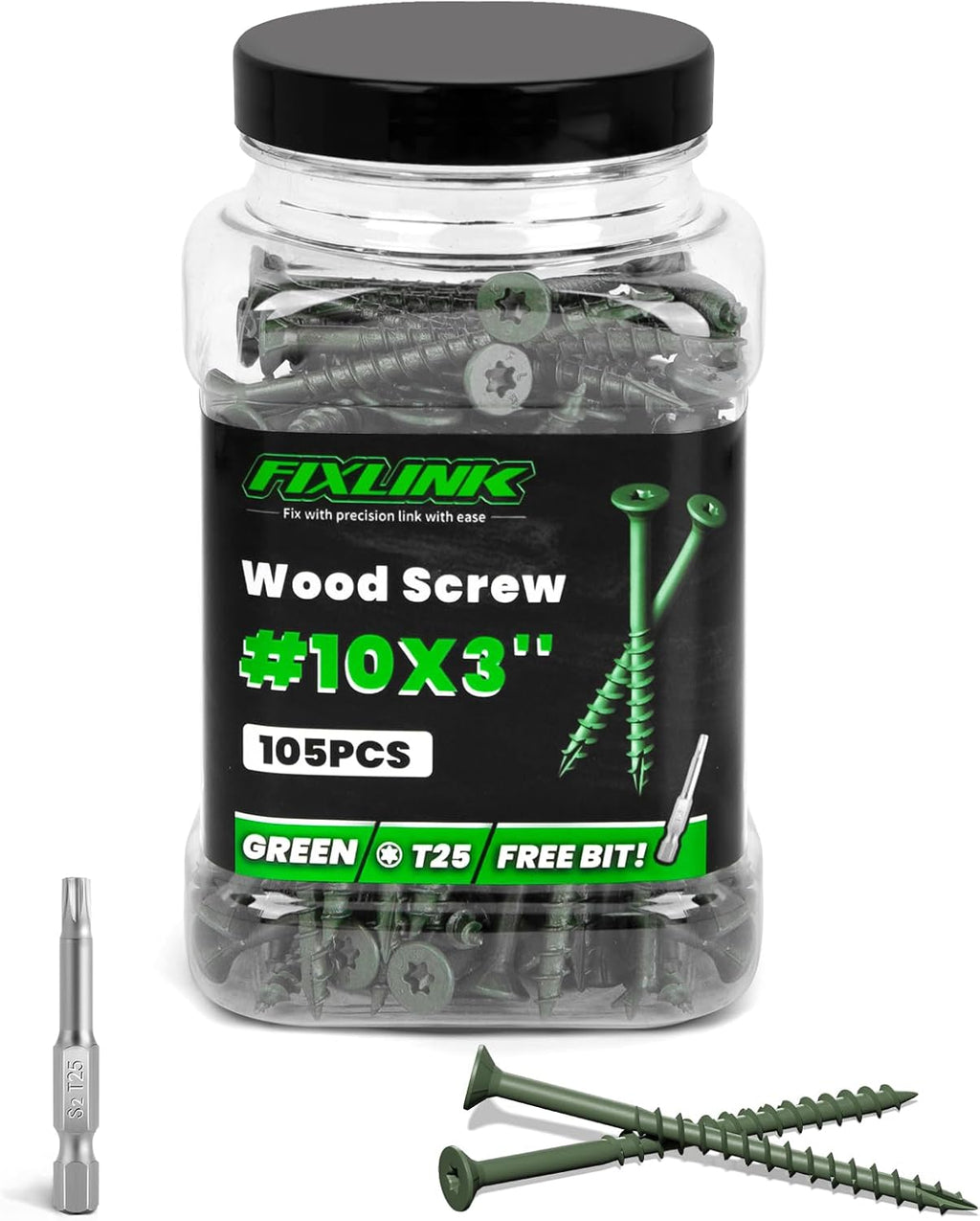 Deck Screws 3 Inch, 310PCS, FIXLINK #10 x 3 Wood Screws, Tan