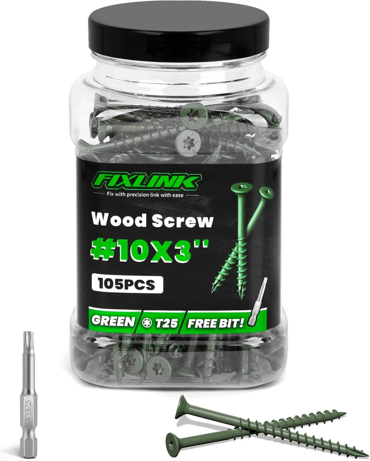Deck Screws 3 Inch, 310PCS, FIXLINK #10 x 3 Wood Screws, Tan