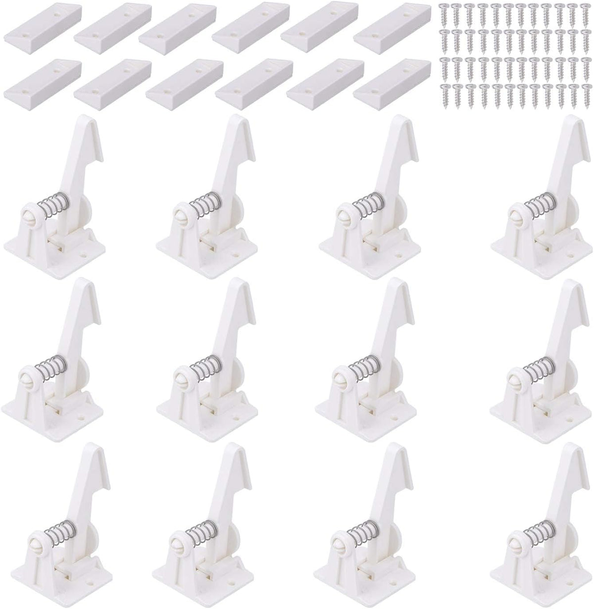 Vmaisi 12 Pack Cabinet Locks Child Safety Latches - Easy Install No-Drill