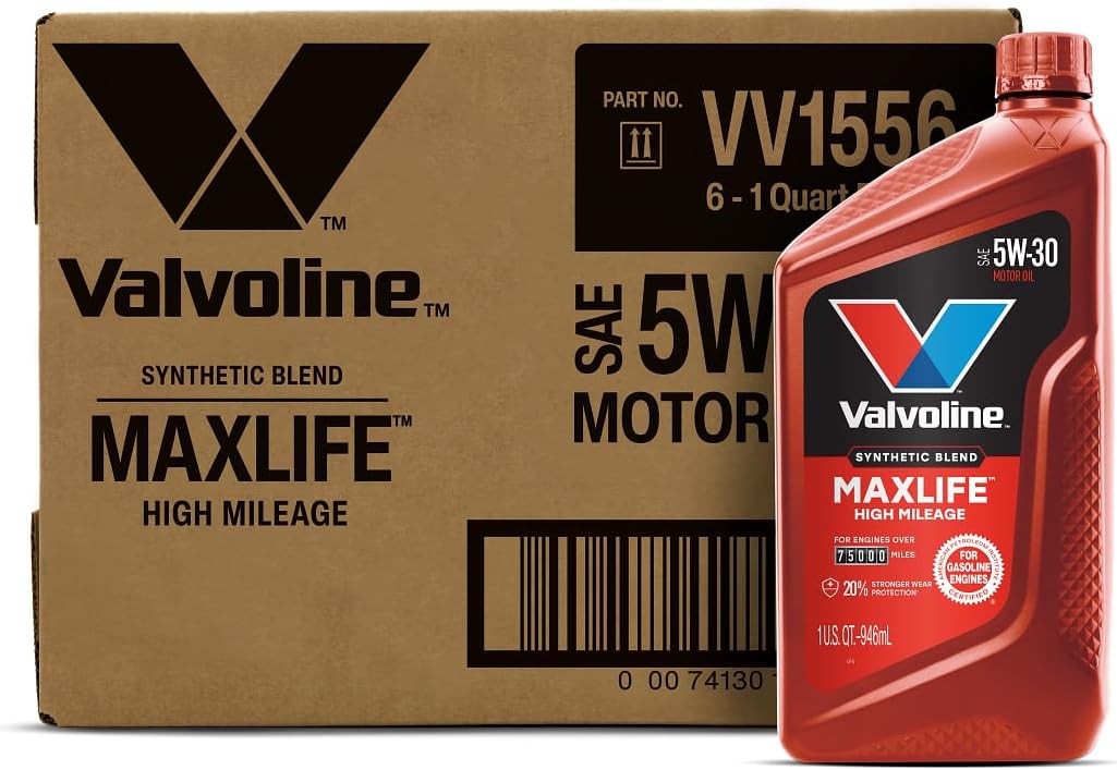 Valvoline High Mileage with MaxLife Technology SAE 10W-40 Synthetic Blend Motor Oil 5 QT