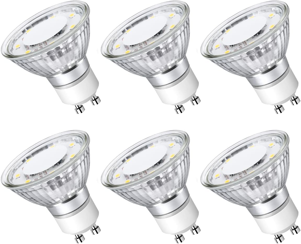 Lepro Non-Dimmable GU10 LED Light Bulbs 4W 350LM 5000K Daylight White 6PC