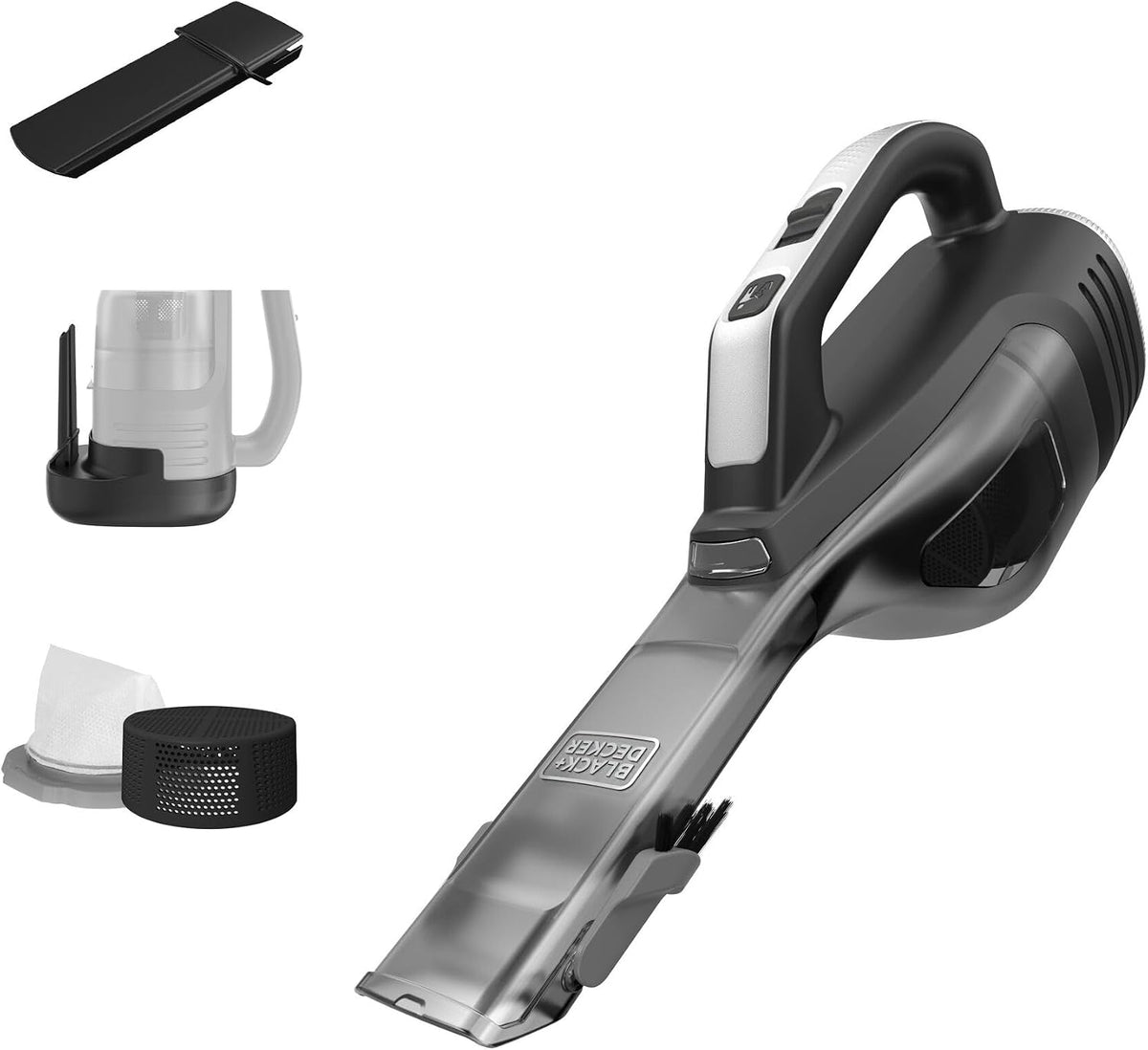Black+Decker, Dustbuster AdvancedClean Handheld Vacuum Cordless, Compact Home and Car Vacuum with Crevice Tool, Rotating Nozzle and Charging Station