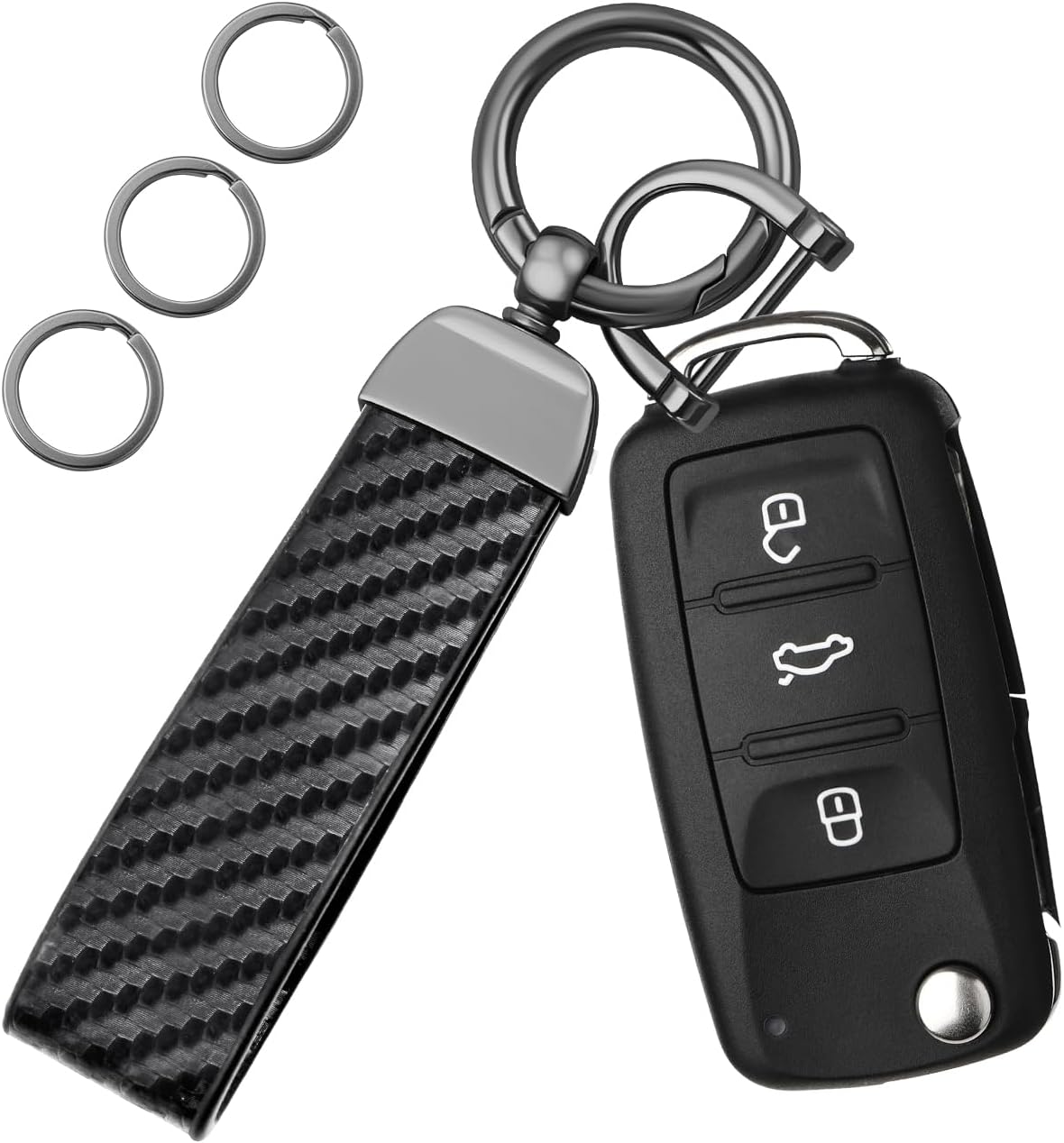 OHKYOOT Leather Car Keychain for Home Car Keys