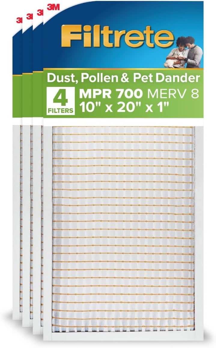Filtrete 20x30x1 Air Filter, MERV 8, MPR 700, 4 HVAC Filters