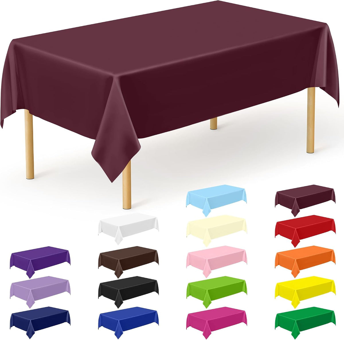 4Pack Black and Gold Tablecloths for Events, 54" x 108" Plastic Table Cloth Disposable for Rectangle Tables, Waterproof Table Cloth Cover for New Years Eve Decorations Holiday Birthday Wedding Dining