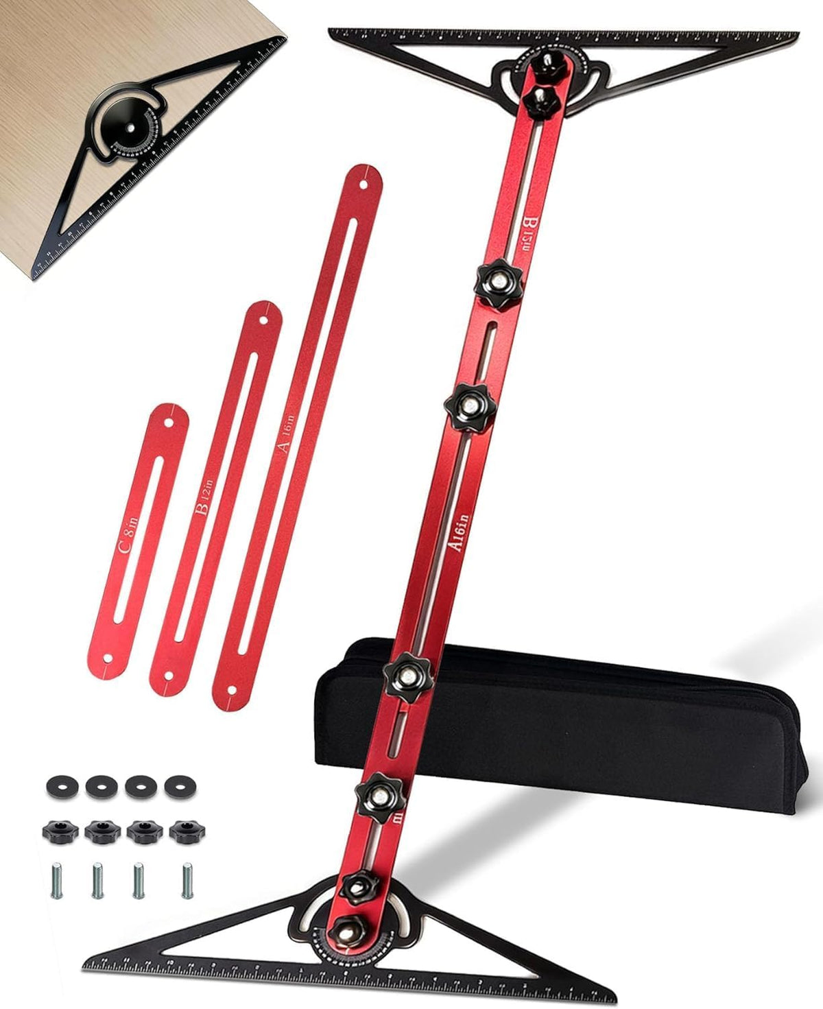 TANYO Stair Tread Template Tool, 8" to 60"Jig, Adjustable for Measuring