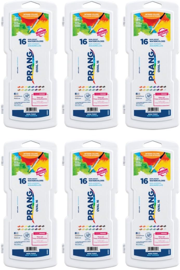Prang Oval Pan Watercolor Paint Set, 8 Assorted Colors, 1 Count