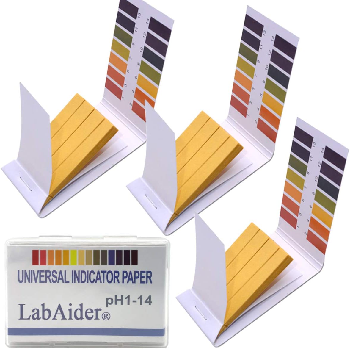 3 Pack pH.1-14 Test Paper Extensive Test Paper Litmus Test Paper 240 Strips pH Test with Storage Case for Saliva Urine Water Soil Testing Pet Food and Diet pH Monitoring (3 Pack with Storage Case)
