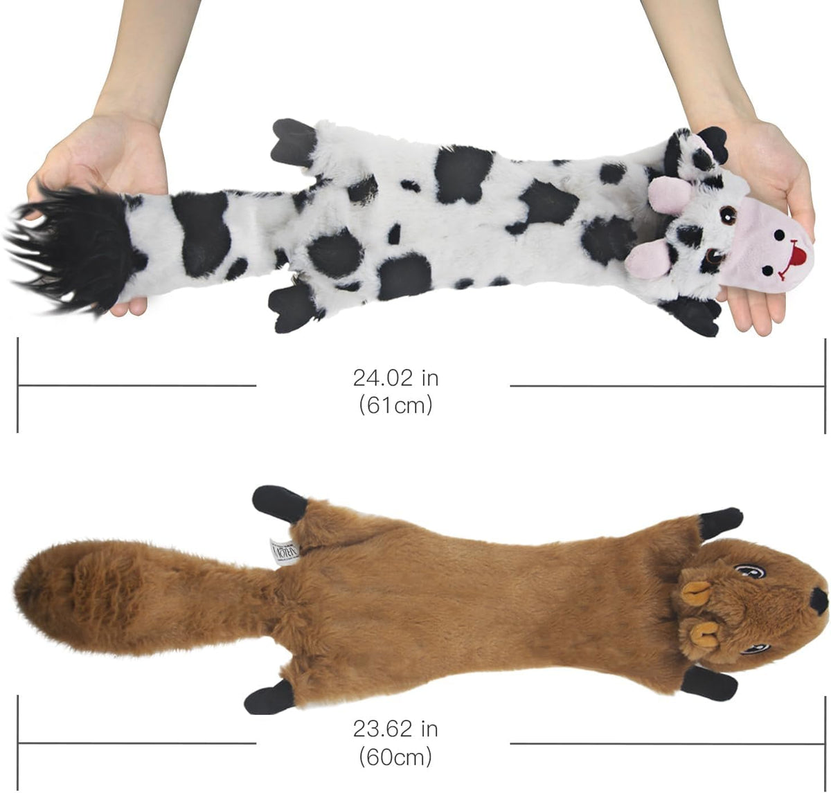 SHARLOVY Dog Squeaky Toys 5 Pack, Pet Crinkle Toy No Stuffing Animals Plush | Dog Chew for Large and Medium, Small Puppy Teething for Boredom