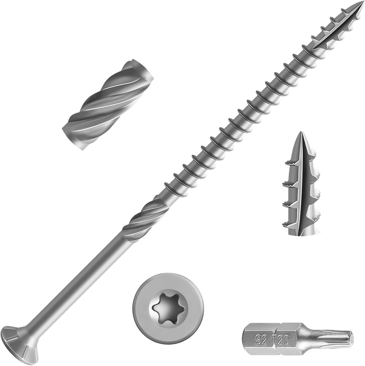 Wensilon #10 * 3" Deck Screws, (137pcs) 2 lbs.Exterior Wood Screws, Rust Resistant epoxy Coated, Bronze, T25 Star Bit