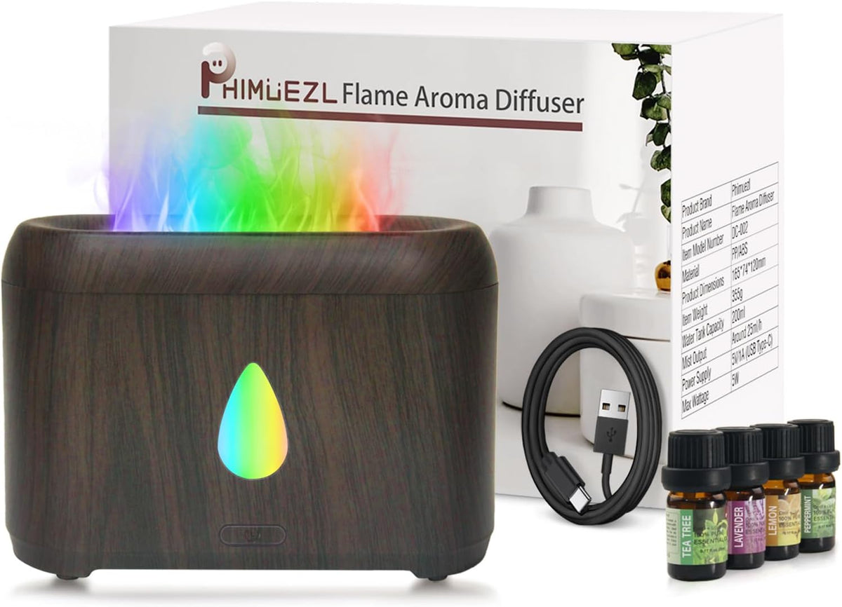 Flame Diffuser for Essential Oils, 200ml Small Oil Diffuser