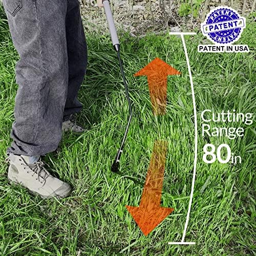 Walensee 39in Serrated Steel Scythe, Grass Whip for Tall Grass & Weeds