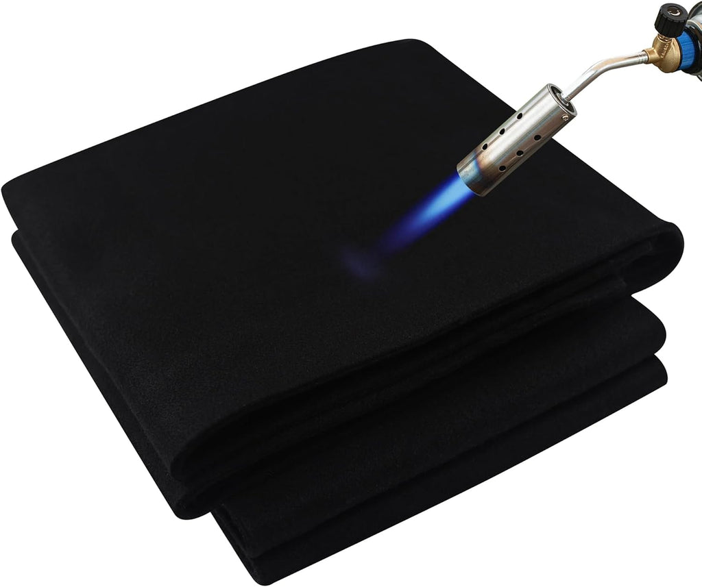 Welding Blanket Fireproof – Matace Carbon Felt Soldering Mat & Pad, 5mm Flame Retardant Fabric, Heat Shield for Brazing, Stove Wick, Automotive Repair, HVAC Plumbing - 12x14 Inch, 2 Pack, Black
