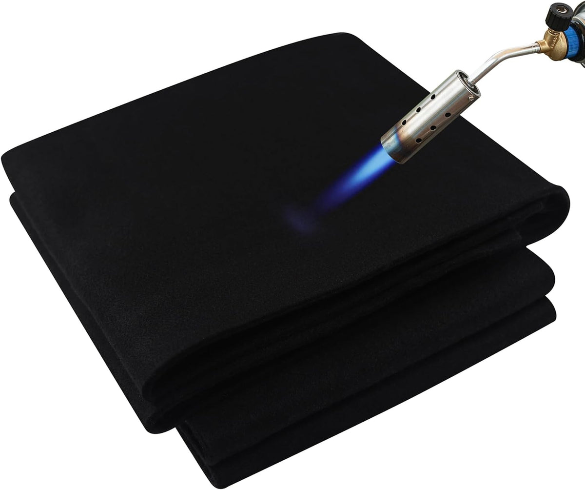 Welding Blanket Fireproof – Matace Carbon Felt Soldering Mat & Pad, 5mm Flame Retardant Fabric, Heat Shield for Brazing, Stove Wick, Automotive Repair, HVAC Plumbing - 12x14 Inch, 2 Pack, Black