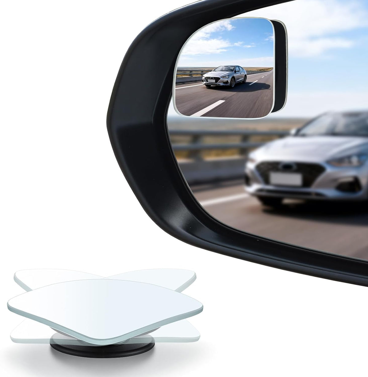 LivTee Blind Spot Mirrors, Heart Shaped HD Glass Frameless Convex Rear View Mirrors, Wide Angle Adjustable Stick for Side Mirror, Automotive Exterior Accessories for Car, SUV & Trucks, Pack of 2