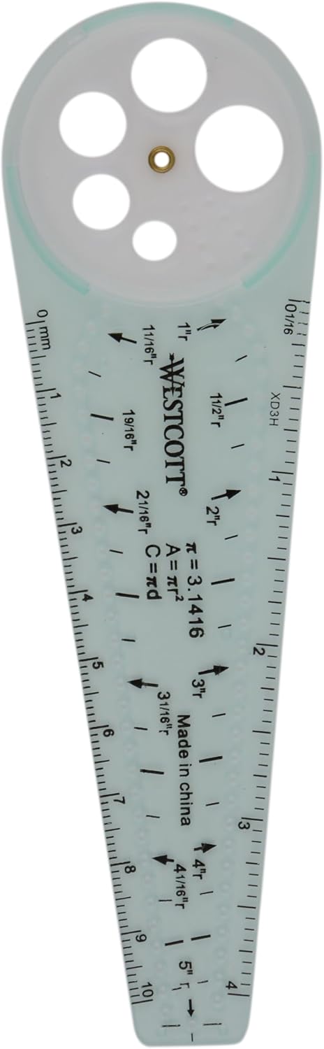 Westcott Nickel-Plated Ball Bearing Compass with Pencil, Professional Style, Back-to-School Supplies, Draws Circles up to 13 Inches in Diameter