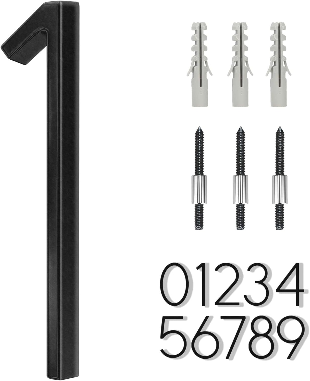 5" Stainless Steel Floating House Number, Metal Modern House Numbers (1)