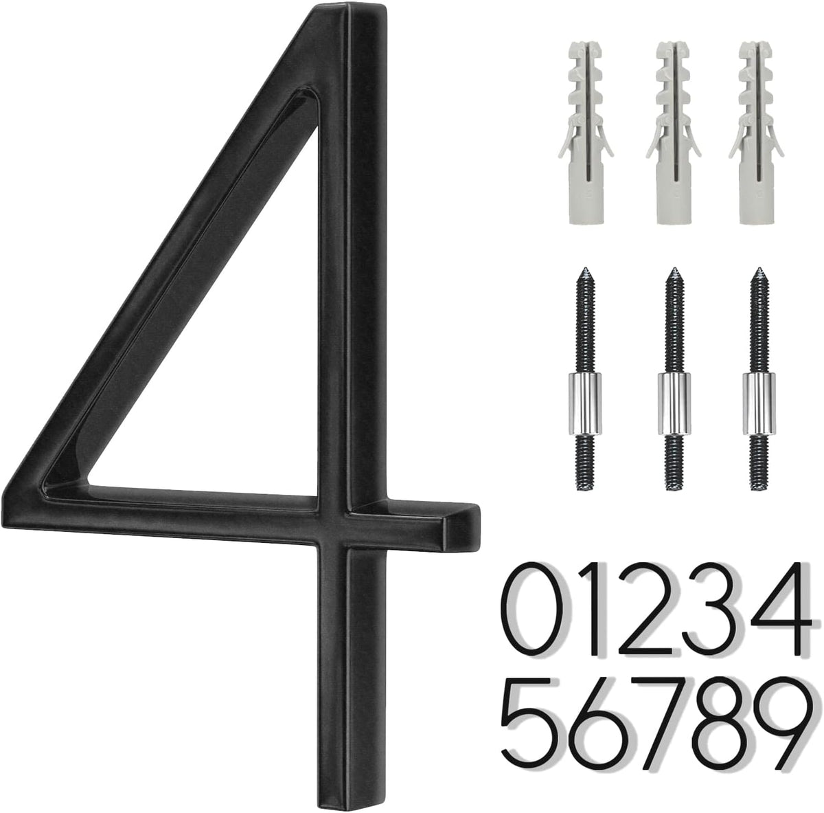 5" Stainless Steel Floating House Number, Metal Modern House Numbers (1)