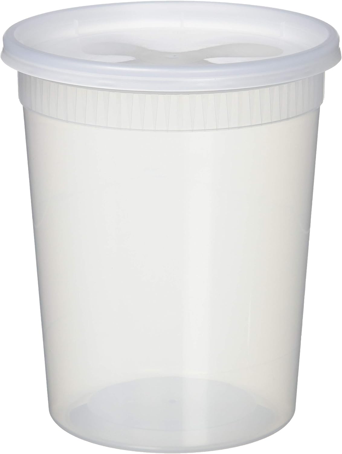 YW Plastic Soup Food Container with Lids (12), 32 oz, 12 Pack, Clear