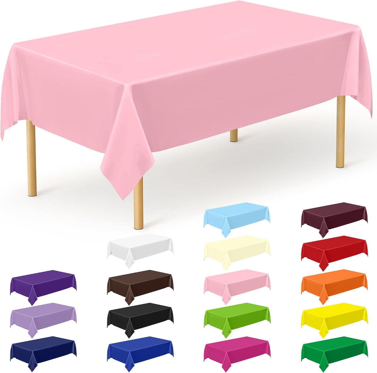 4Pack Black and Gold Tablecloths for Events, 54" x 108" Plastic Table Cloth Disposable for Rectangle Tables, Waterproof Table Cloth Cover for New Years Eve Decorations Holiday Birthday Wedding Dining