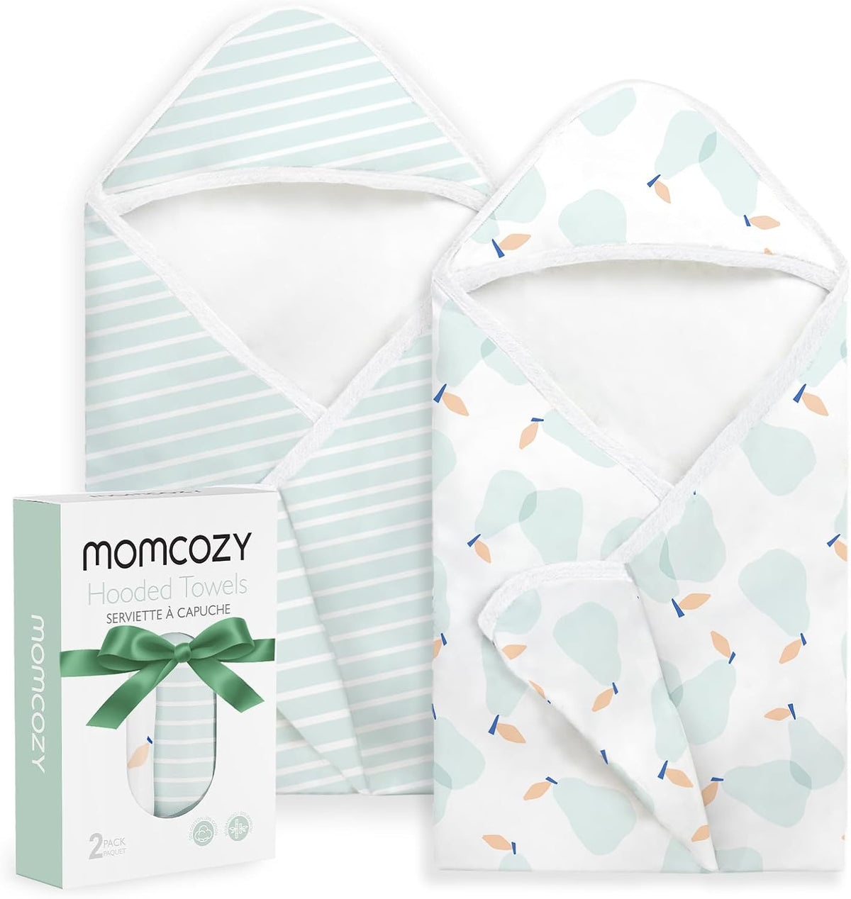 Momcozy Baby Towels, Soft Absorbent Bath Towel for Newborn&Toddler,Lemon