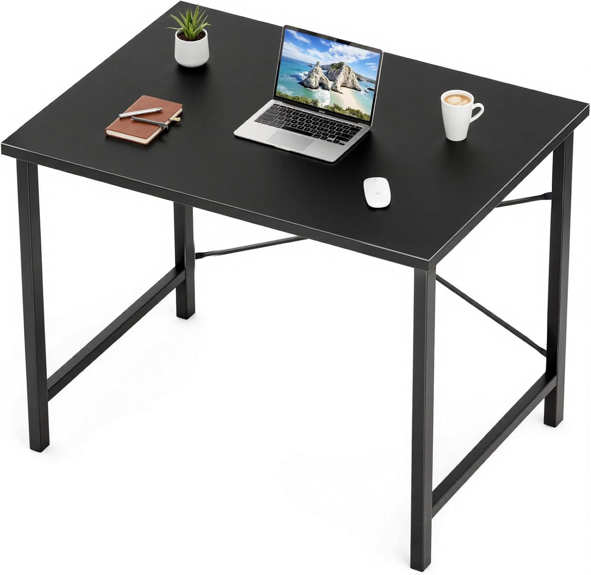 Sweetcrispy 32-Inch Small Computer Desk for Bedroom, Modern White