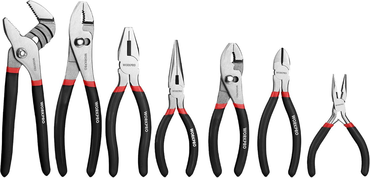 WORKPRO 7-Piece Pliers Set, Pliers Tool Set with Comfort Grip, Blue
