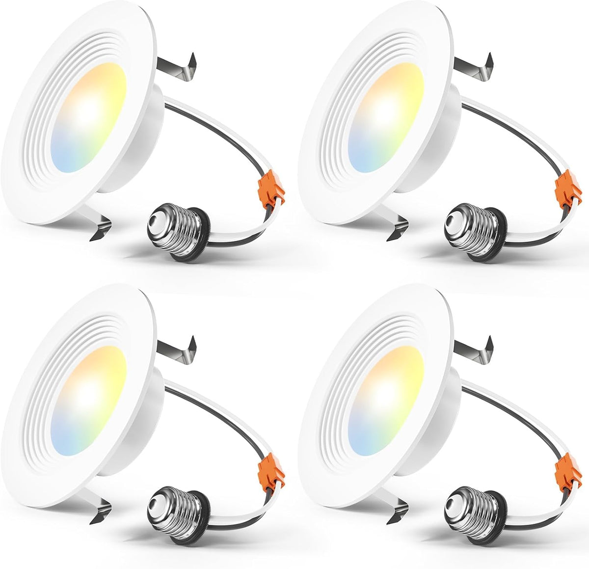 Amico 4 Pack 5/6 inch 5CCT LED Recessed Lighting, Retrofit Can Light, White