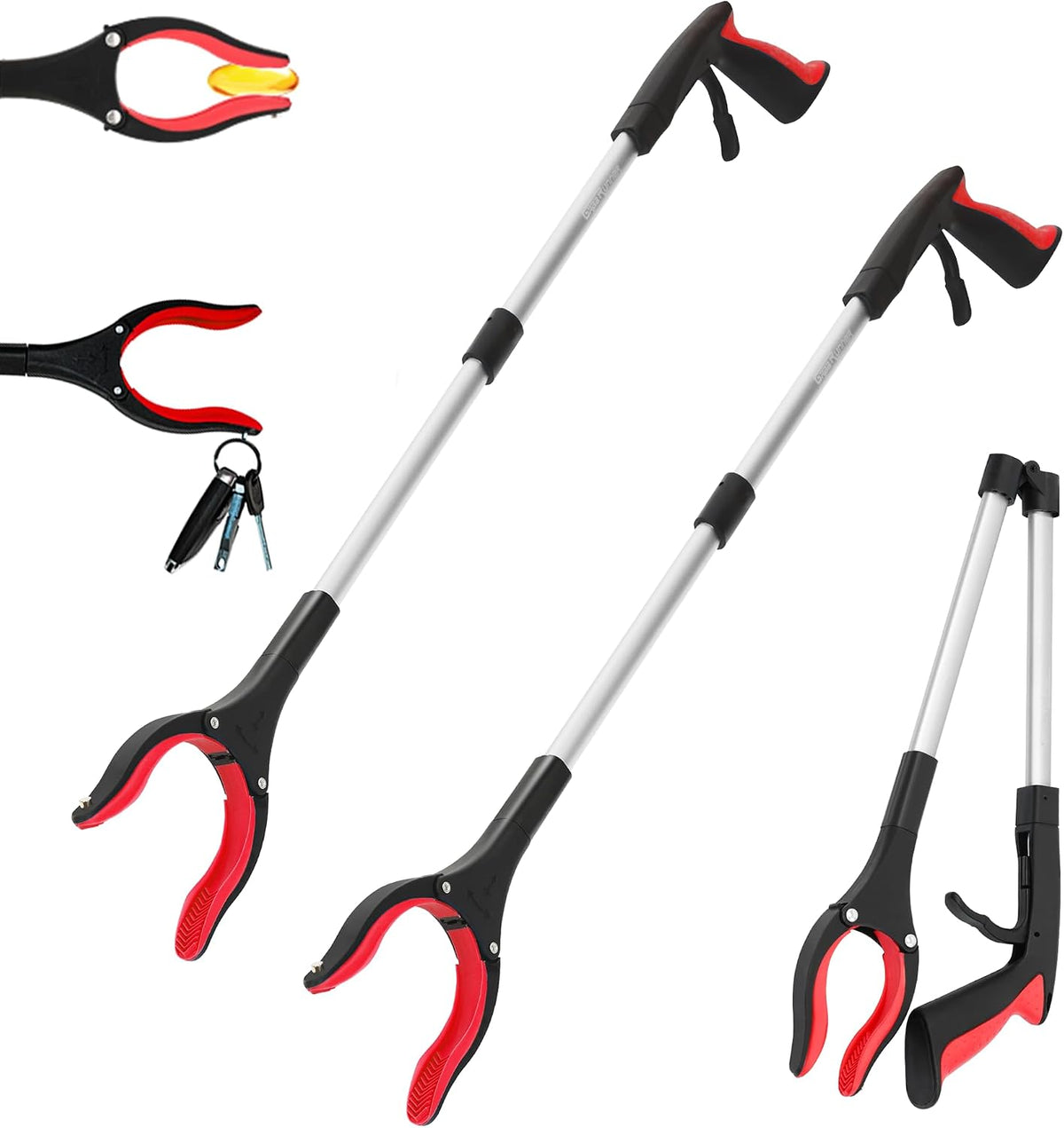 Grabber Reacher Tool - 32” Reacher Grabber Tool with Strong Magnetic and Swivel Head - Heavy Duty Pick Up Stick Grabbers for Seniors, Trash, Surgery Recovery Must Haves Gifts(Purple)