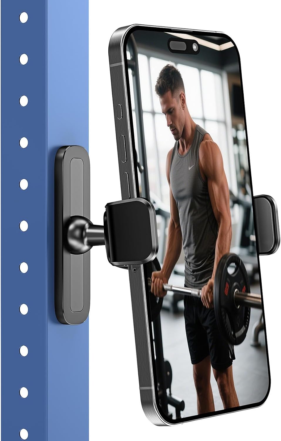 APPS2Car Magnetic Phone Holder for Gym, Alloy Base & Joint for Strong Hold