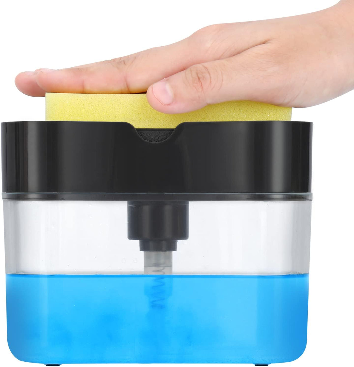 New 2026 Version Soap Dispenser with Added Features - Premium Quality Dish Soap Dispenser - Countertop Kitchen Soap Dispenser, Sink Dish Washing 13 Ounces (Sponge Included)
