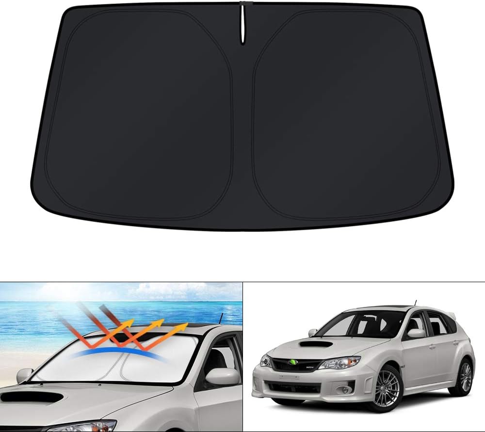 KUST Windshield Sun Shade for 2017-2026 Tesla Model Y/Model 3 Sunshade Accessories (Fit 2025-2026 Model Y Juniper / 2024 Model 3 Highland) Upgraded Foldable Sunshade, Blocks UV Rays Keep Car Cool