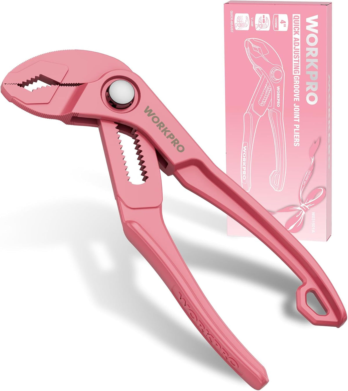 WORKPRO Mini Water Pump Pliers, 4-Inch Groove Joint Pliers for Tight Spaces