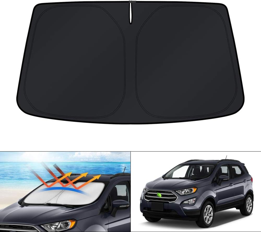 KUST Windshield Sun Shade for 2017-2026 Tesla Model Y/Model 3 Sunshade Accessories (Fit 2025-2026 Model Y Juniper / 2024 Model 3 Highland) Upgraded Foldable Sunshade, Blocks UV Rays Keep Car Cool