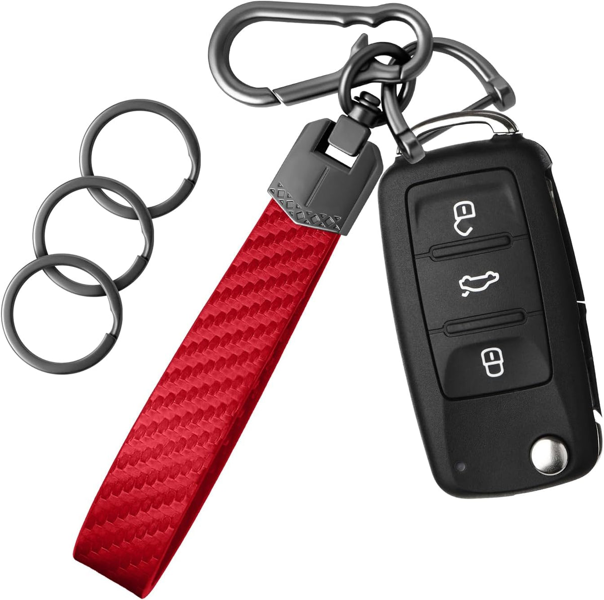 OHKYOOT Leather Car Keychain for Home Car Keys