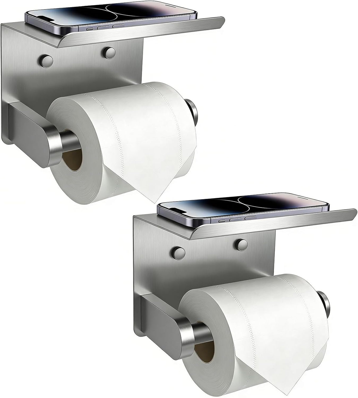 SetSail Toilet Paper Holder with Shelf, Matte Black