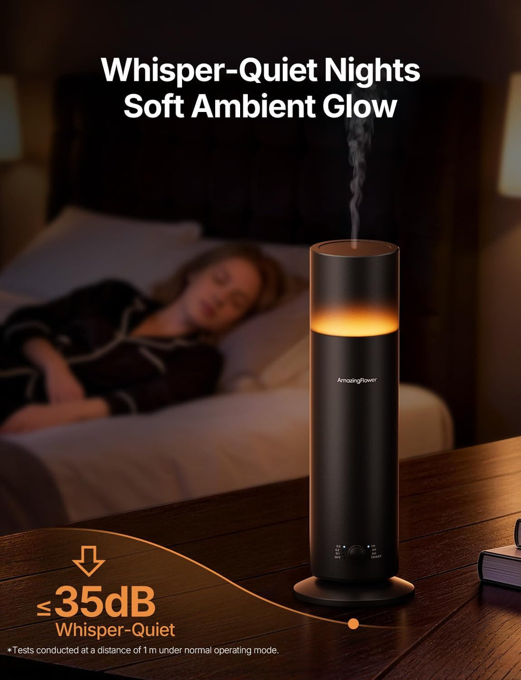 Waterless Essential Oil Diffuser with App Control for Home, Black