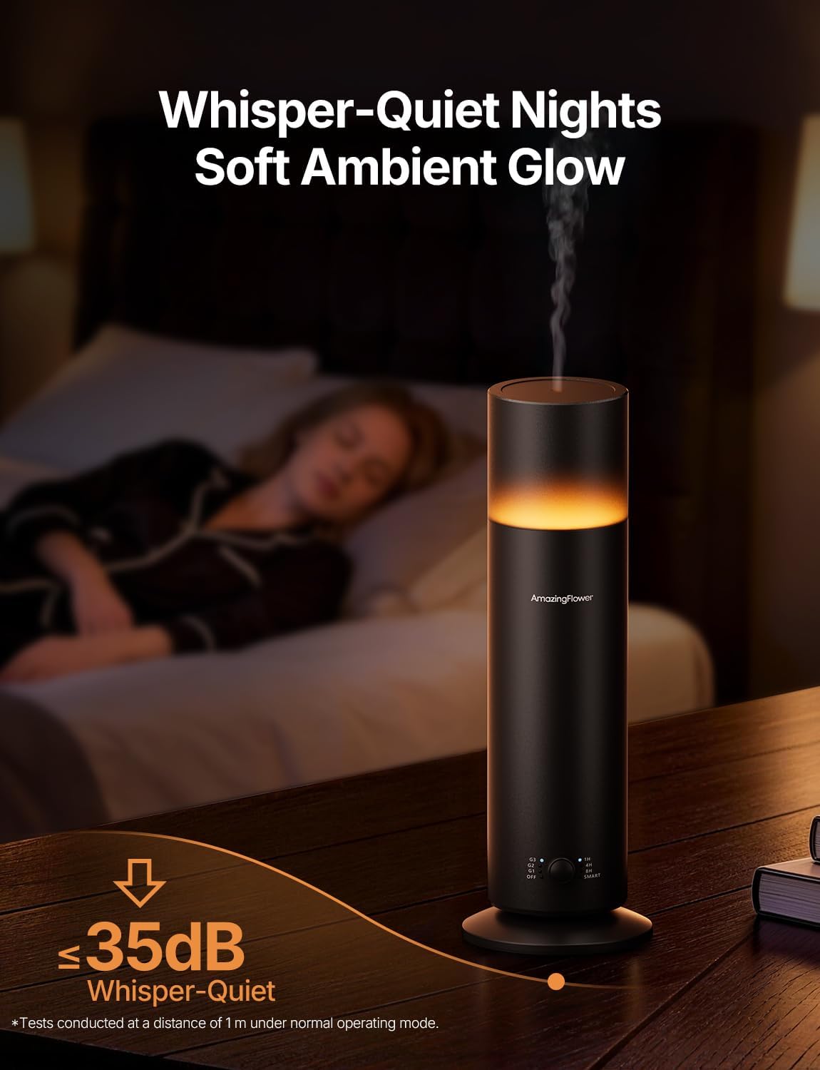 Waterless Essential Oil Diffuser with App Control for Home, Black