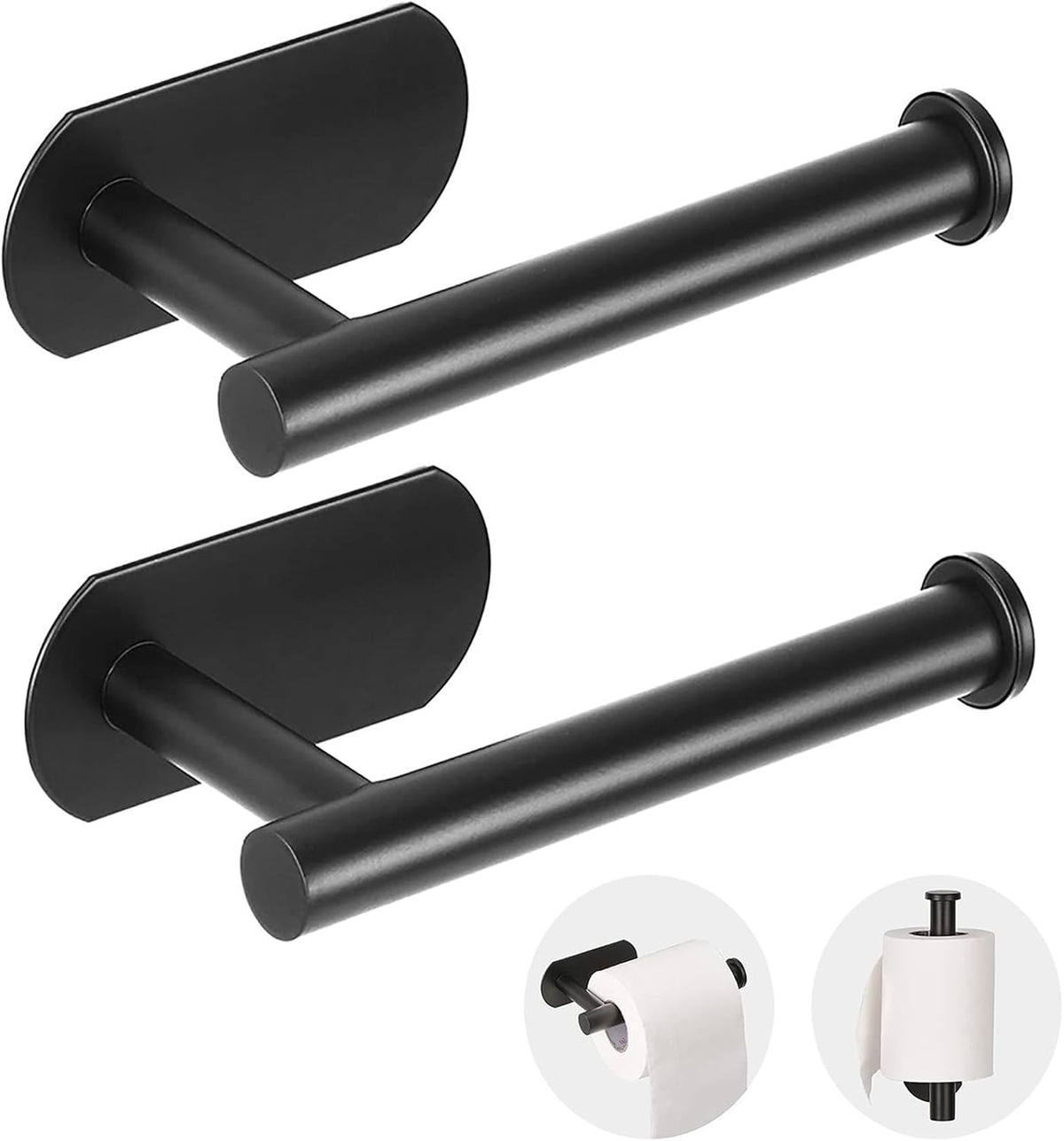 JOPOFI Toilet Paper Holder - Adhesive Toilet Paper Holder - Matte Black
