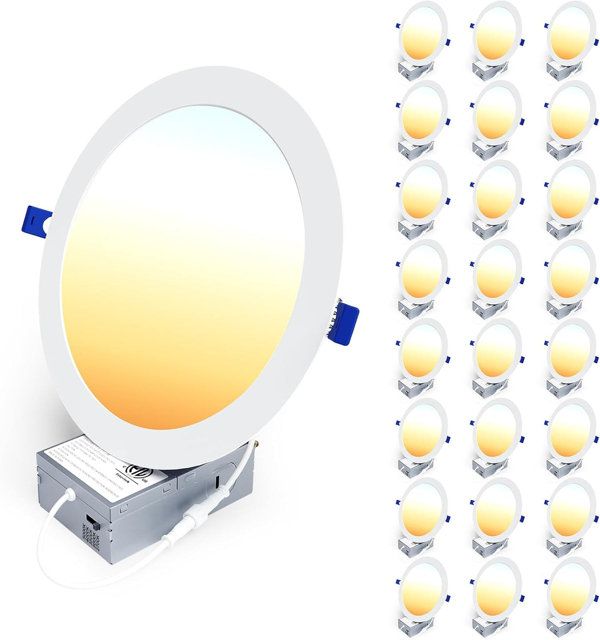 Ensenior 24 Pack 6 Inch LED Recessed Ceiling Light, 5CCT, 1200LM 12W 120V