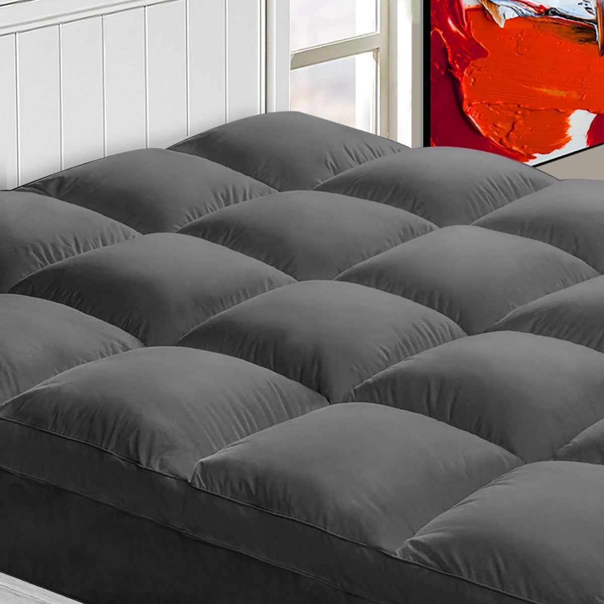 CHOPINMOON Queen Mattress Topper for Back Pain, Thick Mattress Pad Cover