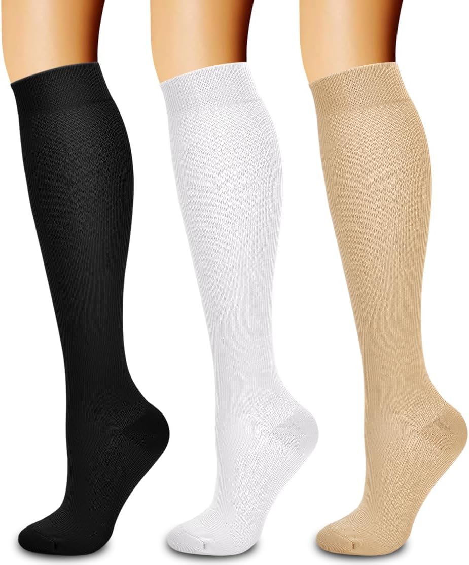 3 Pack Medical Compression Sock-Compression Sock For Women and Men Circulation -Best for Running,Nursing,Athletic Sports