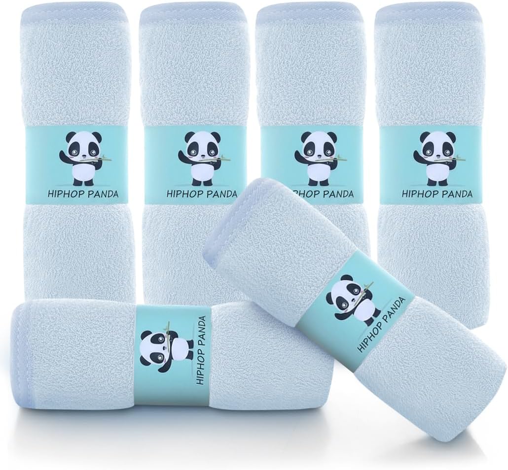 HIPHOP PANDA Ultra Soft Baby Washcloths, 2-Layer Absorbent Wash Cloths