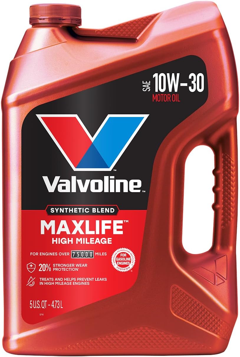 Valvoline High Mileage with MaxLife Technology SAE 10W-40 Synthetic Blend Motor Oil 5 QT