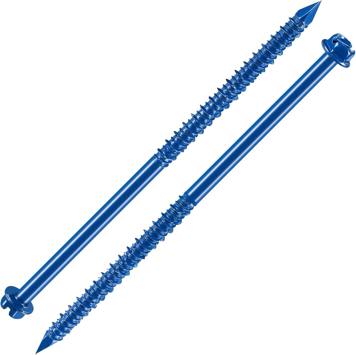 Wensilon(30 PCS) 3/16" * 1-1/4" Slotted Hex Concrete Screws Anchor Blue Hexagon Head for Anchoring to Masonry, Block or Brick Stucco